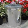 MasterBrico Bidone zincato con coperchio pattumiera rifiuti per esterno giardino 62 Litri