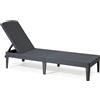 Allibert Lettino Jaipur resina polirattan graphite 187x58x29 cm da giardino Mare Piscina