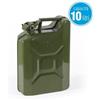 MasterBrico TANICA 10 LITRI IN METALLO MILITARE PER TRASPORTO CARBURANTE BENZINA OMOLOGATA