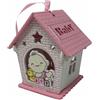 Vetrineinrete Set 36 bomboniera battesimo casetta in legno con bimbo con oca rosa o celeste