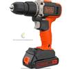 Black+Decker BCD003C1-QW Trapano Avvitatore a percussione, 1 Batteria bricolage