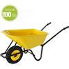 MasterBrico Carriola edilizia Vasca in PVC struttura in acciaio ruota pneumatica 150kg 100lt