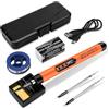 Gotrays Kit de fer à souder à batterie, fer à souder rechargeable par USB avec LED,