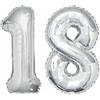 Vetrineinrete Palloncini gigante numero 18 anni decorazione feste compleanno festoni argento