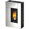Cadel Stufa a pellet slim ventilata in metallo Bianca compatta Cadel Spirit 5,2 kW