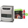Zibro Lc 32 Stufa a Combustibile Elettronica, 3200 W, Argento, da 21m2-52m2, con Toyotube - Ricarica Rapida per stufe Toyotomi - Confezione da 6 bottiglie da 1,4 L + filtro adattatore