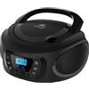Cyberlux Boombox - Lettore CD portatile - CD/CD-R - USB - Radio FM - Ingresso AUX-IN - Pr