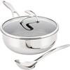 Circulon 30017 SteelShield Serie C Tri-Ply rivestito in acciaio inox con coperchio e utensili da cucina, set di pentole da cucina, argento