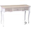 GS TAVOLO Consolle 3 CASSETTI SCRIVANIA SCRITTOIO SHABBY CHIC MARRONE h78*120*40 cm