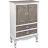Shabby Chic MOBILE ARMADIO CASSETTIERA ANTE BIANCO MARRONE SHABBY CHIC 120*70*35