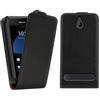 Non applicabile Custodia per Sony Ericsson Xperia E1 Pelle Sintetica Nera Open Cover Elegante