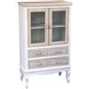 GS MOBILE CREDENZA VETRINA VETRINETTA LEGNO SHABBY CHIC MARRONE BEIGE h120*70*35cm