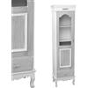 Shabby Chic COLONNA LEGNO VETRINA VETRINETTA GRIGIO ARGENTO SHABBY CHIC MODERNO 181*50*34 cm