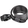M-Wave Autom.-Spiralcablelock Ds 10.18 Illu M-Wave, With 4 Digits, Free Code, 1800 X 10 Mm, With Clip-On Bracket Suitable For Diam. 25.4-30.4 Mm Plus 1Pc Rubber Inlay To Minimize The Diam