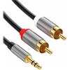Avizar, Cavo jack audio da 3,5 mm a 2 RCA a doppia schermatura da 3 m, Nero