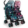 Cosatto Supa Dupa - Passeggino doppio, 0-25 kg, leggero, pieghevole, compatto, con coprigambe, portabicchieri e parapioggia (fiaba)