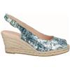 Viguera Espadrillas Donna Con Zeppa in Pelle Stampata Carcasona - VER (Verde)