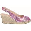 Viguera Espadrillas Donna Con Zeppa in Pelle Stampata Carcasona - FUX (Fuxia)