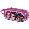 Disney Principesse Flowers-Astuccio 3D Doppio, Rosa, 22 x 10 cm