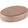 axentia Portasapone in terraglia Hollywood, piattino portasapone per saponetta con ripiano Cromato, ca. 13 x 2,8 x 9,5 cm, Color Oro Rosa