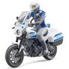 bruder 62731 - bworld Scrambler Ducati moto della polizia e poliziotto, veicolo di emergenza, stazione di polizia