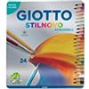 GIOTTO Stilnovo Acquarell - Scatola Di Metallo Da 24 Matite A Pastello Colorate Acquarellabili, 3.3 mm, Colori Intensi