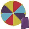 Relaxdays Ø 240 cm Gioco Paracadute Arcobaleno, 8 Maniglie, Telo Ludico per Bambini, Giocattolo Didattico, Multicolore, Poliestere