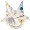 HKM Hobby Horsing Print Cappuccio Anti-Mosche Bianco con Cuori One Size