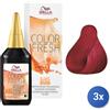 Wella 3x Wella Color Fresh 6/45 Dark Blonde/Red Red-Violet 75Ml