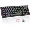 The G-Lab - Keyz Titanium WL - Tastiera Gaming Wireless 65% AZERTY - Tastiera Mecanica Switch Rosso, RGB 100% Personalizzabile, Macro programmabili - Wireless PC, PS4, PS5, Xbox - Nero