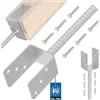 KOTARBAU® Supporto per pali 71 mm per Pali per Recinzioni Legno Ancoraggio Pali al Calcestruzzo Staffe a U Fissaggio Pali Legno Staffe per Travi in Legno Supporto Trave