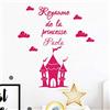 Ambiance Sticker Adesivo Personalizzabile con Nome e Nome Personalizzabile, Decorazione da Parete per Camera dei Bambini, 2 Fogli da 40 x 30 cm e 40 x 30 cm, Colore: Fucsia