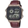 Casio AE-1200WHL-5A | Retro Digital World Time Watch | Pelle marrone | 100M WR