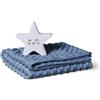 Interbaby Set Regalo Bebè: Coperta di bolle blu navy e luce notturna