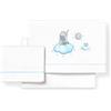 Interbaby Set Lenzuola per mini culla Elefante Nube bianco e blu