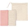 LÄSSIG Coperta Baby Puck Panno di garza Set di 2 Cotone 80 x 80 cm/Swaddle & Burp Blanket L rosa