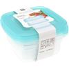Self Import Agencies KOOPMAN - Scatola portaoggetti con coperchio, 3 x 500 ml, 13 x 13 x 8,5 cm