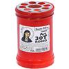 S.Rita La Briantina Lumino Santa Rita 30L con paraffina bianca e stoppino in cotone cerato - Portacandela rosso con griglia argentata - Altezza 10,5 cm - Diametro 6,5 cm