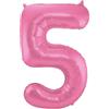 Folat 65905 Palloncino di Alluminio Numero Figura 5 Rosa Metallizzato Opaco 86 cm - Decorazione Palloncino di Elio per Compleanno, Anniversario