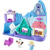 Fisher-Price Little People Disney Frozen - Avventure in slitta ad Arendelle, playset castello con 2 personaggi Elsa e Olaf e 1 slitta inclusa, giocattolo per bambini, 1+ anni, HWB34