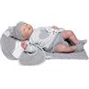 GUCA Muñecas Guca Muñecas Guca - Bambola Reborn Henar Pigiama bianco, bavaglino mussola e sacchetto grigio, 46 cm, multicolore (18035)