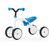 Chillafish Quadie stabile a 4 ruote per bambini da 1 a 3 anni, 3 posti a sedere, Grow-with-me ride-on con deposito cookie sul sedile, ruote silenziose e adesivi personalizzati, blu