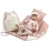 GUCA Bambole Guca - Bambola Reborn Natali 46 cm Set Punto Rosa e Grigio con fasciatoio e Zaino, Multicolore (18026)