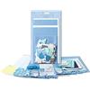 Ursus Set di Biglietti d'Auguri Greetings Blue, Formato 2 x 2 con Buste, 100 Adesivi, per la Creazione di Biglietti Individuali