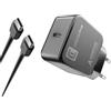 cellularline | USB-C Charger Kit 15W | Caricatore USB-C per Samsung Cavo da 1m - Potenza Massima Output 15 Watt - Nero