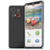 Emporia SMART.6, Smartphone 5G, semplice da usare, adatto a persone anziane, Tripla fotocamera 50 MP, Display da 6,58, Pulsante SOS, Smartcover e base di ricarica incluse, NFC, Android 13 (Italia)