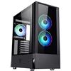 Itek, VERTIBRA Q210 - Case PC Gaming Middle Tower ATX, 3 Ventole da 12cm, Griglia RGB Addressable telecomando Radiofrequenza, 2xUSB3, Side Panel Temp Glass (Laterale in Vetro Temperato), Nero