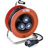 FAMATEL - Avvolgibile IP67 3 prese | Industriale | 2P+T | 16A | 250V Spina industriale 2P+T 16A - 250V | Cavo neoprene | 3x2,5 | Interruttore