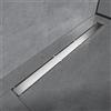 EMKE Canalina per doccia in acciaio inox, 90 cm, sifone con filtro antiodore, scarico per capelli, 2 - 1, design a fila laterale, scarico doccia, scarico doccia per bagno
