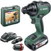 Bosch Trapano a Batteria AdvancedDrill 18, Verde pallido, 1 Batteria, Sistema da 18 V, in Valigetta